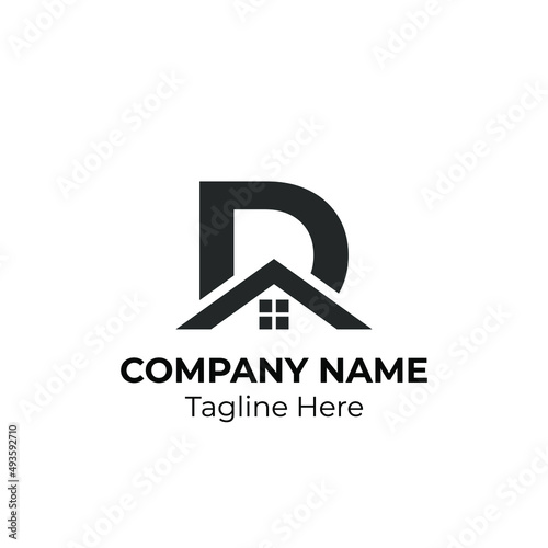 Initial Letter D with Architecture Graphic Logo Design