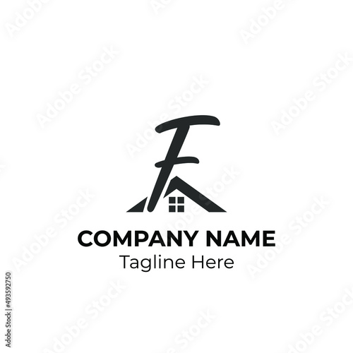 Initial Letter F with Architecture Graphic Logo Design