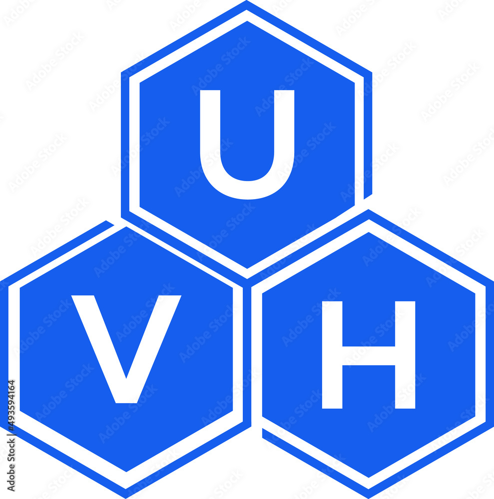 UVH letter logo design on White background. UVH creative initials letter logo concept. UVH letter design. UVH letter logo design on White background. UVH creative initials letter logo concept. UVH letter design.