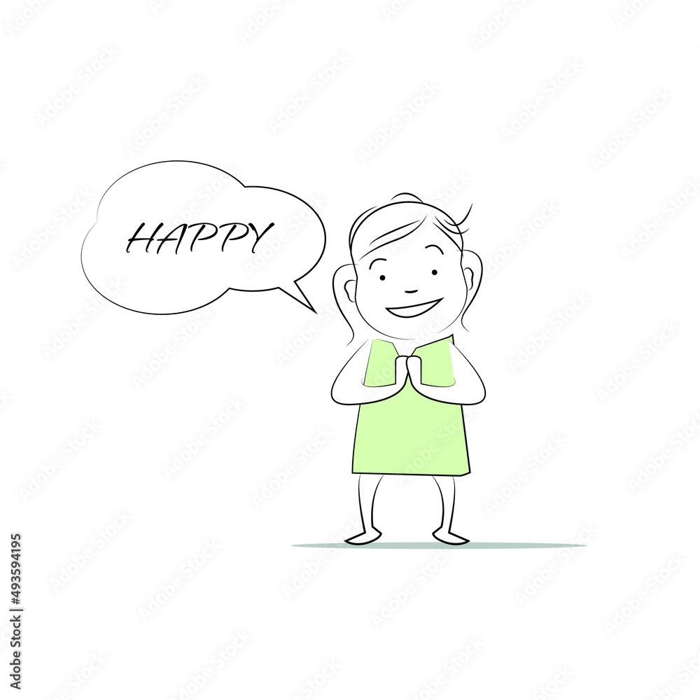 Happy. Speech bubble character.
Doodle style character. An illustration of simple human movements and emotions. Happy. Speech bubble character.
Doodle style character. An illustration of simple human movements and emotions.