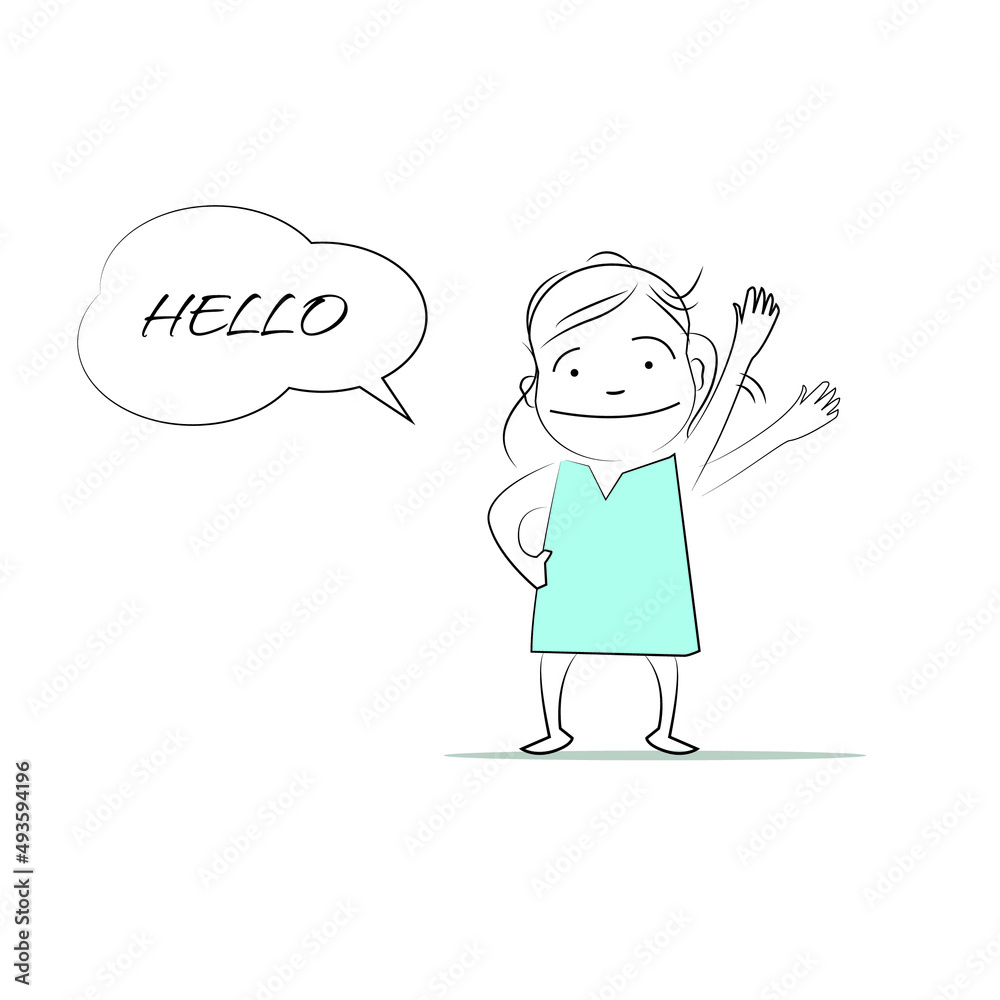 Hello. Speech bubble character.
Doodle style character. An illustration of simple human movements and emotions. Hello. Speech bubble character.
Doodle style character. An illustration of simple human movements and emotions.