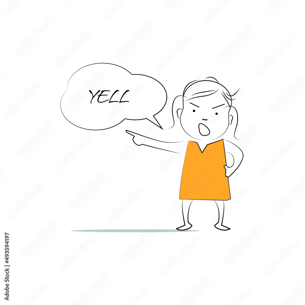 yell. Speech bubble character.
Doodle style character. An illustration of simple human movements and emotions. yell. Speech bubble character.
Doodle style character. An illustration of simple human movements and emotions.