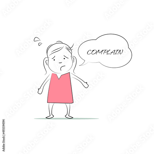 complain. Speech bubble character.
Doodle style character. An illustration of simple human movements and emotions.