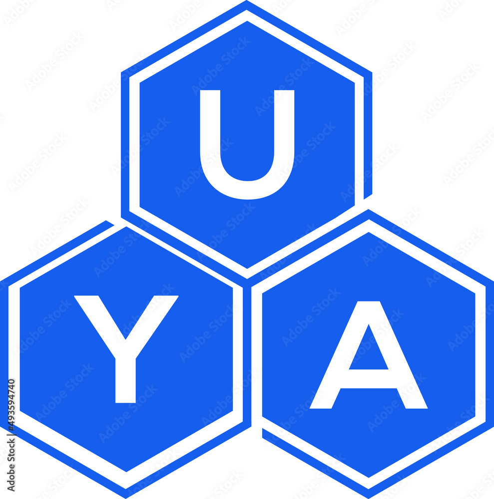 UYA letter logo design on black background. UYA creative initials letter logo concept. UYA letter design. UYA letter logo design on black background. UYA creative initials letter logo concept. UYA letter design.