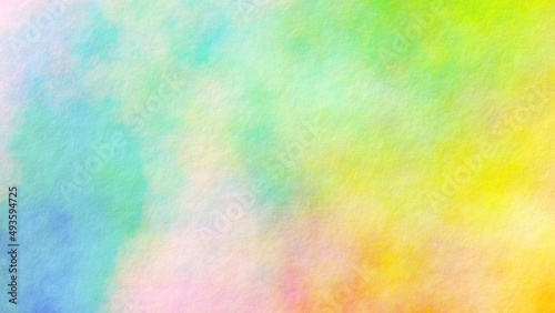 Abstract watercolor background, colorful aquarelle on paper texture, realistic 3D render illustration. 