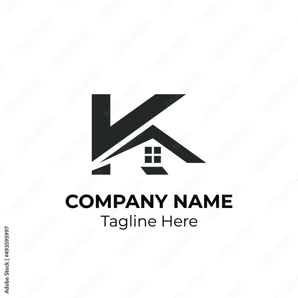Initial Letter K with Architecture Graphic Logo Design Initial Letter K with Architecture Graphic Logo Design