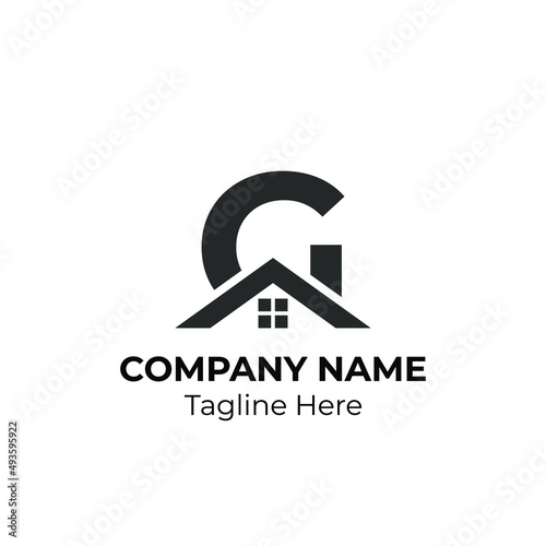 Initial Letter G with Architecture Graphic Logo Design