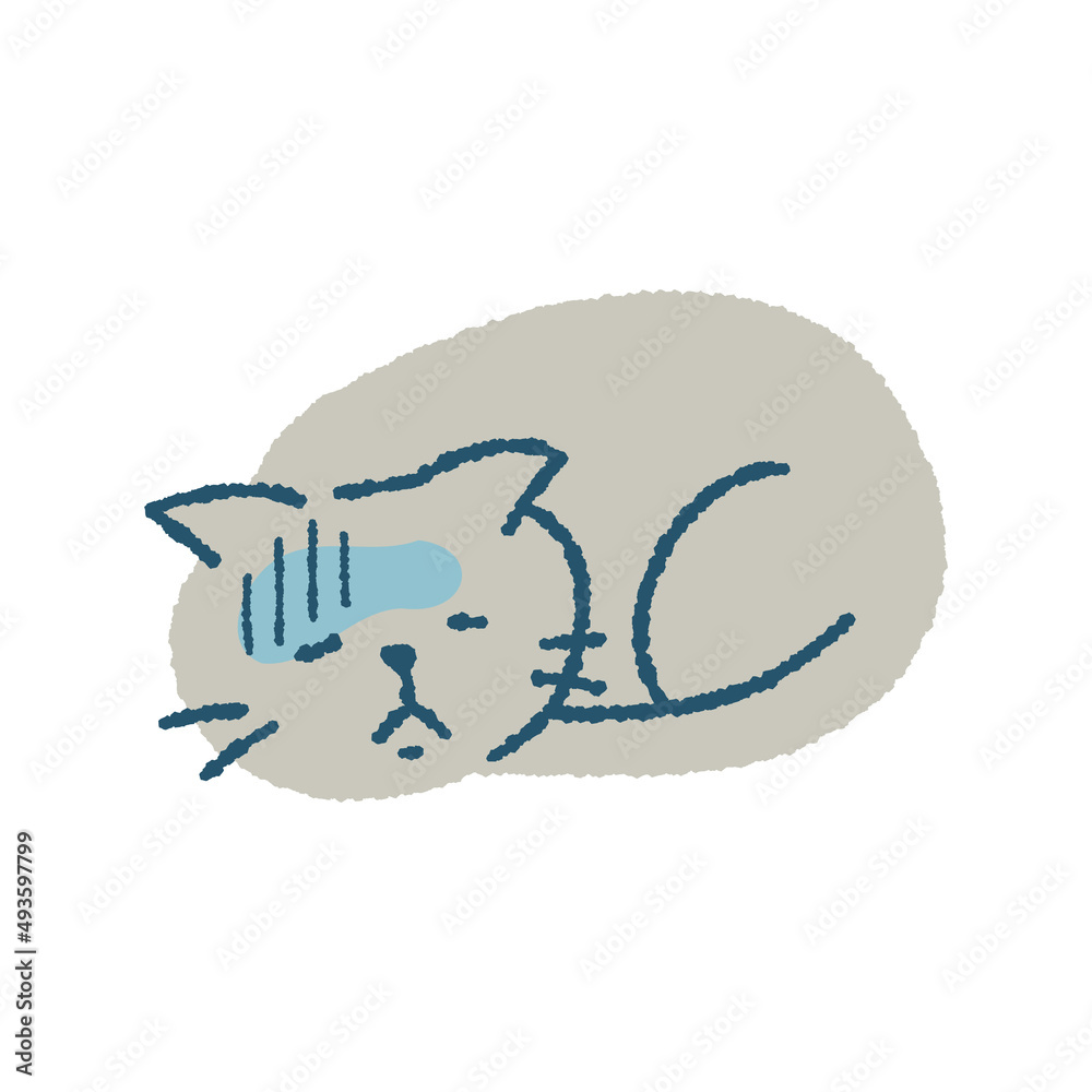 元気がない猫のイラスト Stock イラスト Adobe Stock