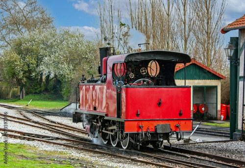 Le Crotoy. Ancienne locomotive à charbon en gare. Somme. Picardie. Hauts-de-France photo