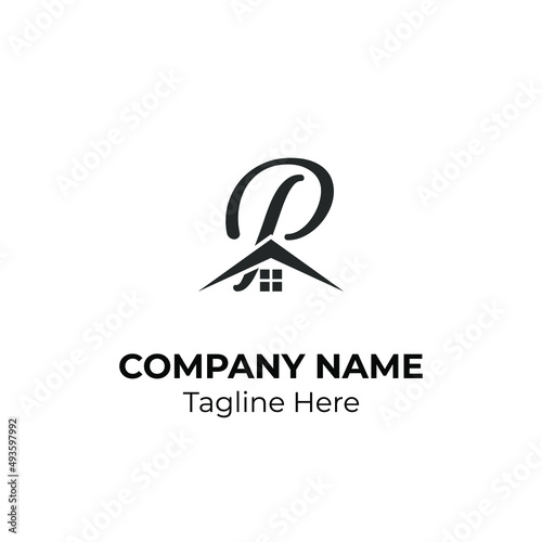 Initial Letter p with Architecture Graphic Logo Design