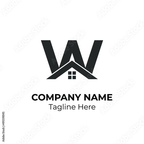 Initial Letter w with Architecture Graphic Logo Design