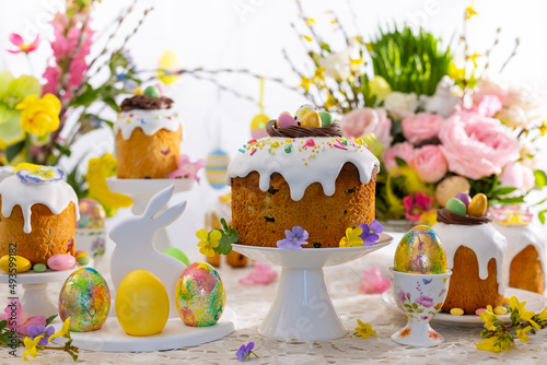 Canvas Print Festive Easter table setting