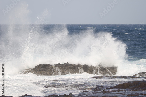Wave breaking against the shore. El Confital. La Isleta Protected Landscape. Las Palmas de Gran Canaria. Gran Canaria. Canary Islands. Spain. © Víctor