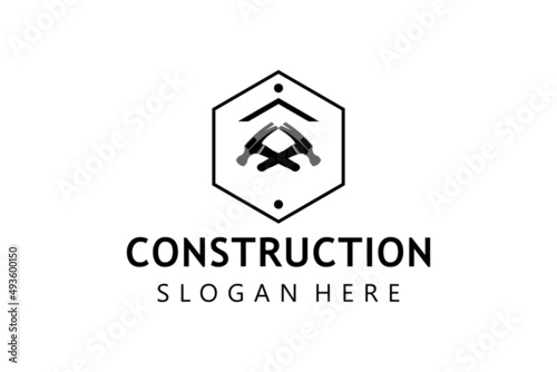 construction vintage logo home