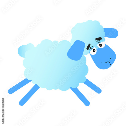 A blue sheep in vector  photo