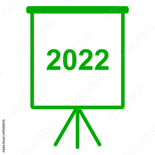 Jahr 2022 und Flipchart