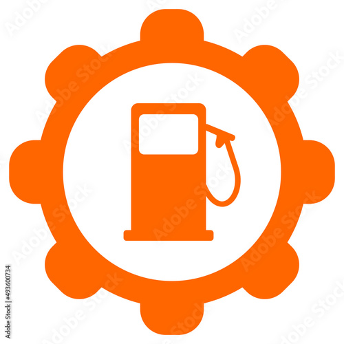 Tankstelle und Zahnrad