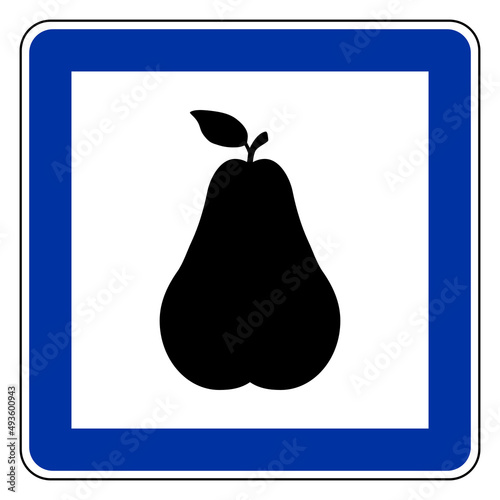 Birne und Schild