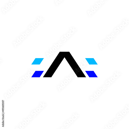letter a pixel modern abstract tech logo design