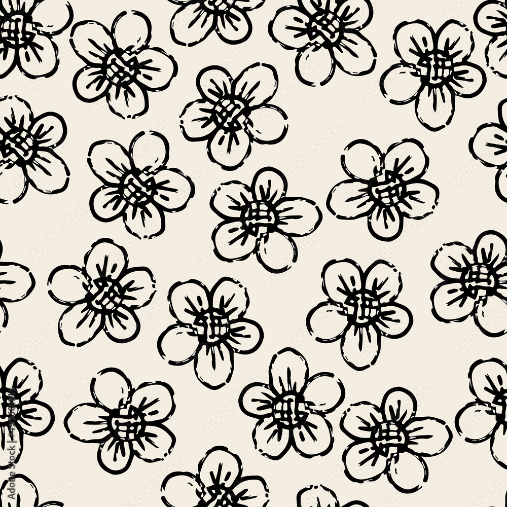 seamless monochrome daisy flower background seamless monochrome daisy flower background