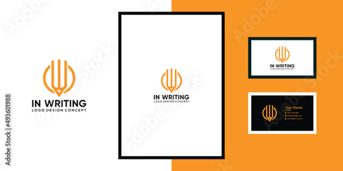 ABSTRACT LETTER W WRITING LOGO DESIGN BRAND IDENTITY TEMPLATE MODERN