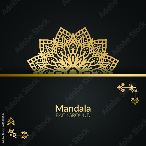 Luxury ornamental mandala design background in gold color