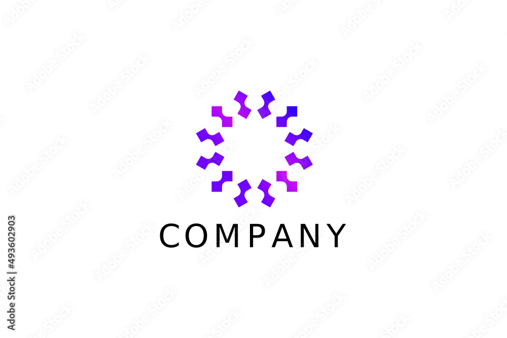 abstract tech rotation flat logo abstract tech rotation flat logo