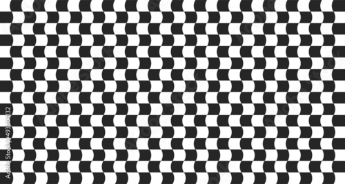 Optical illusion. Distorted chessboard