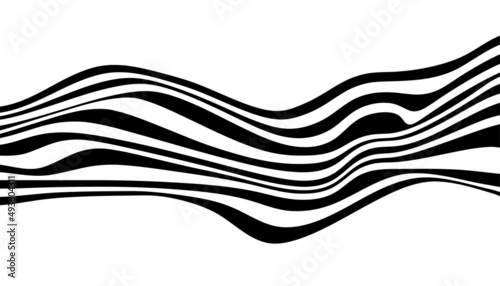 Abstract bend, wave lines pattern