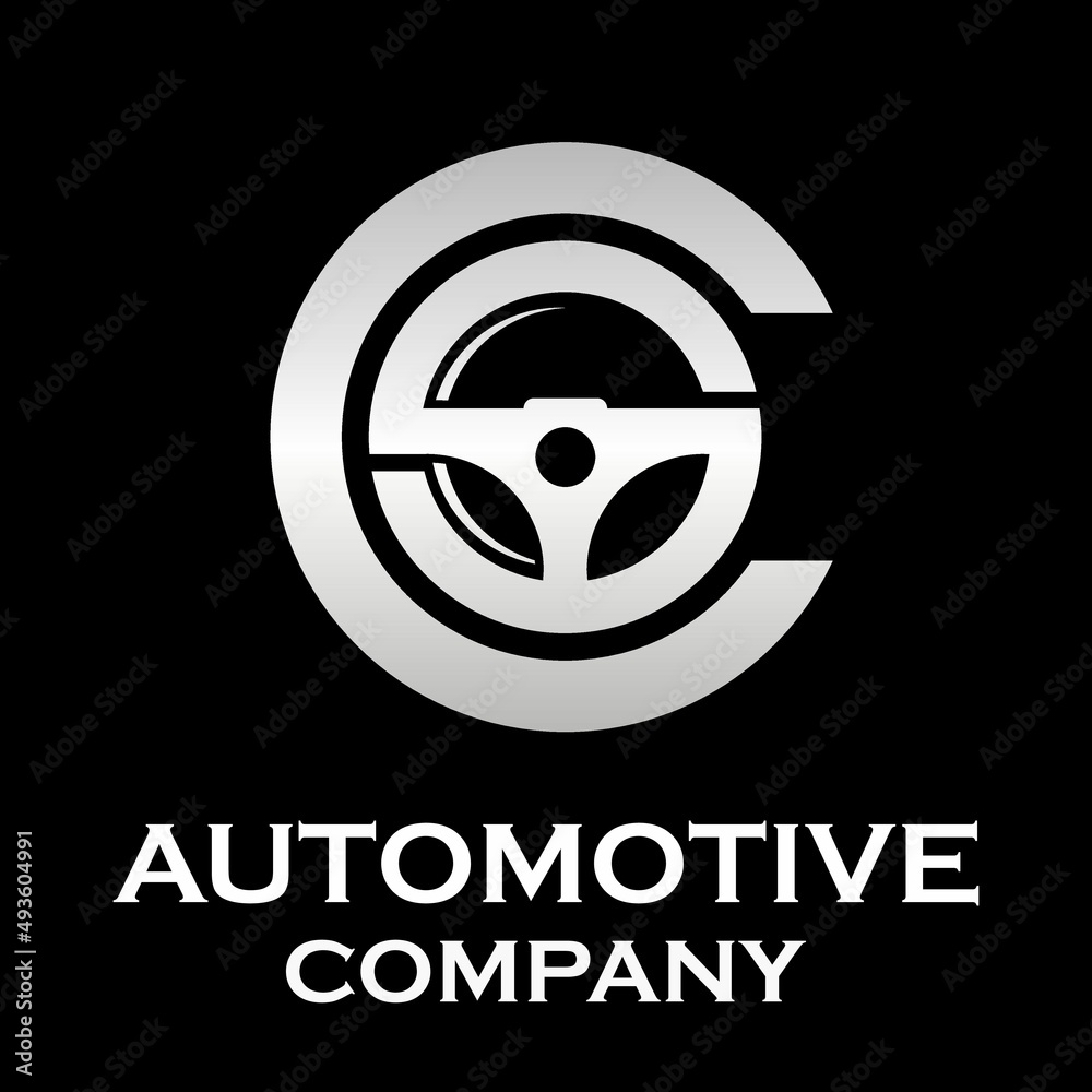 Letter c with steering wheel logo template illustration. suitable for automotive Letter c with steering wheel logo template illustration. suitable for automotive