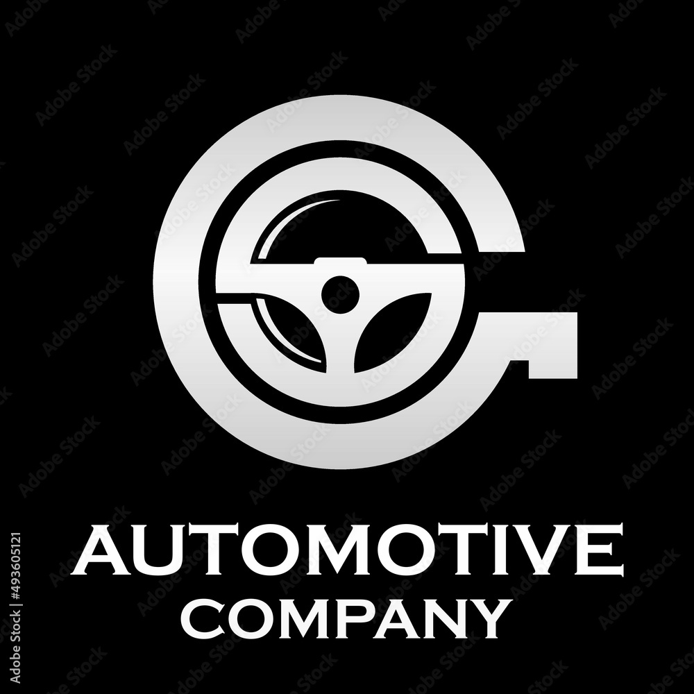 Obraz premium Letter g with steering wheel logo template illustration. suitable for automotive