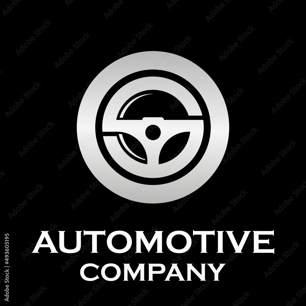 Obraz premium Letter o with steering wheel logo template illustration. suitable for automotive