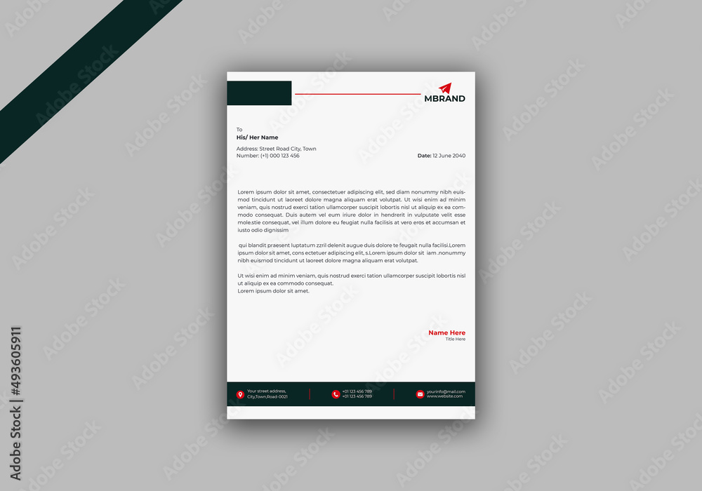 Professional corporate letterhead template design vector