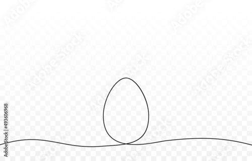 Continuous line in the shape of an egg. Easter egg png, easter. Black line png.