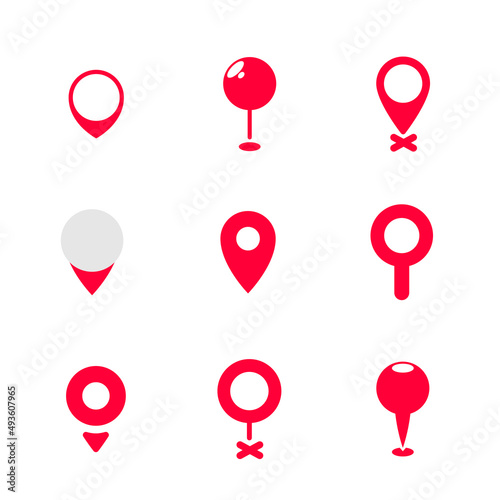 Set of GPS pins illustration