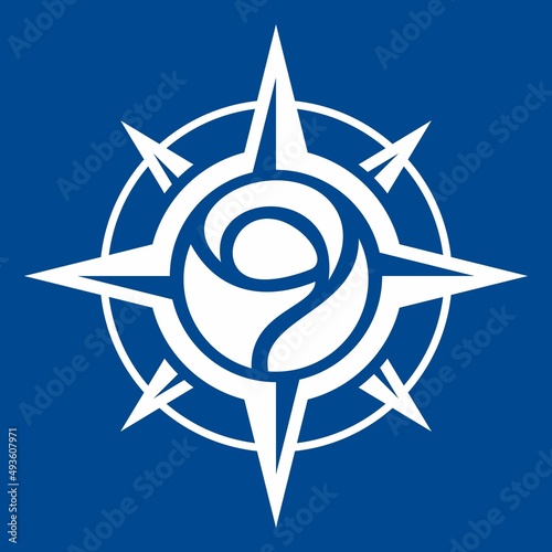 Compass Rose Flower vector illustration