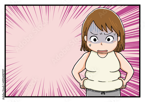 太ってショックを受ける女性