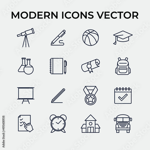 Education and back to school set icon symbol template for graphic and web design collection logo vector illustration