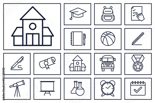 Education and back to school set icon symbol template for graphic and web design collection logo vector illustration