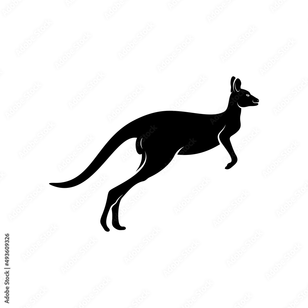 kangaroo animal silhouette icon vector illustration, creative design
