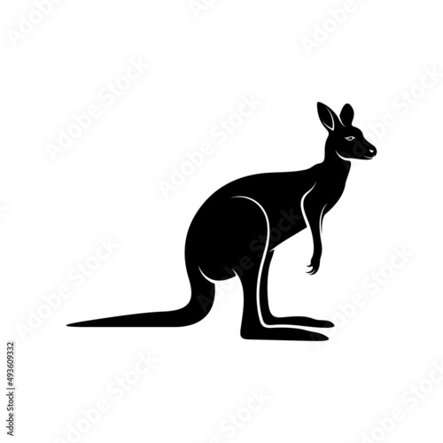 kangaroo animal silhouette icon vector illustration, creative design