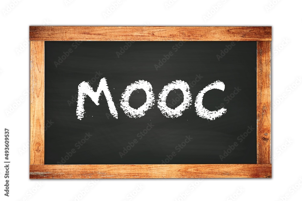 MOOC text written on wooden frame school blackboard. MOOC text written on wooden frame school blackboard.