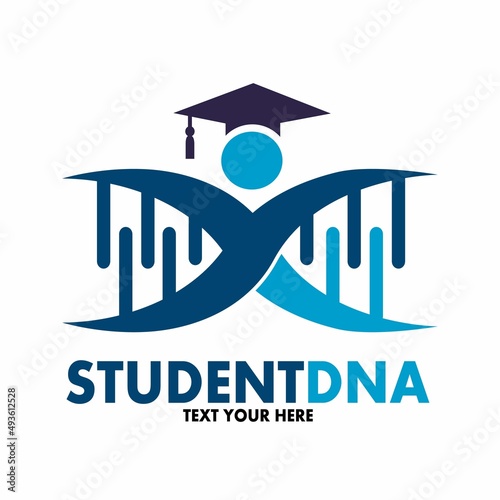 Student dna vector logo template. This design use chromosome symbol. Suitable for education.