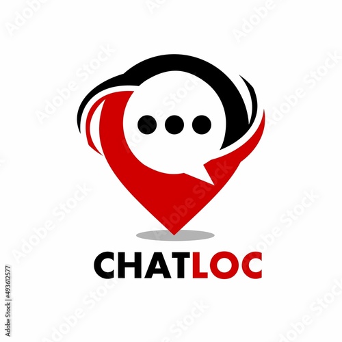 Location chat vector logo template. This design use pin symbol. Suitable for navigator.