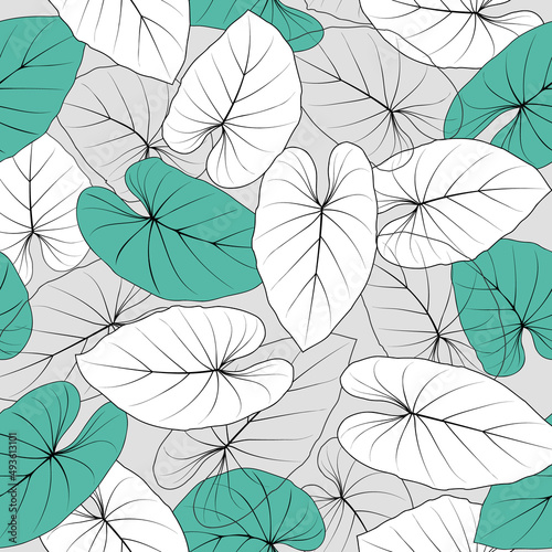 Seamless stylized leaf pattern. Seamless stylized leaf pattern. Vector Illustration on white background.