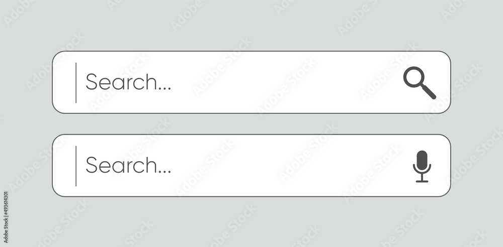 Search bar for browser and web site. Search windows set isolated on gray. Vector Search bar for browser and web site. Search windows set isolated on gray. Vector