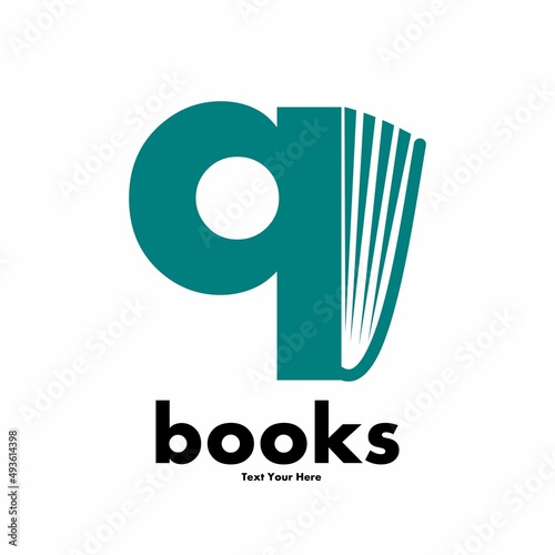 book q letter vector logo template. This design use font symbol suitable for education