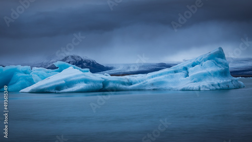 Ice blocks floating in Jokulsarlon glacier lagoon in Iceland.