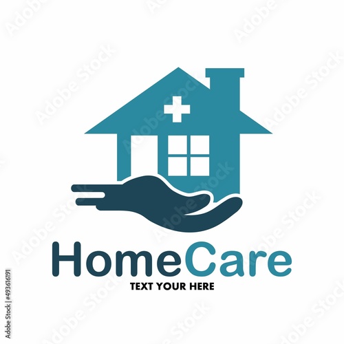 Home care vector logo template. This design use stethoscope symbol. Suitable for health