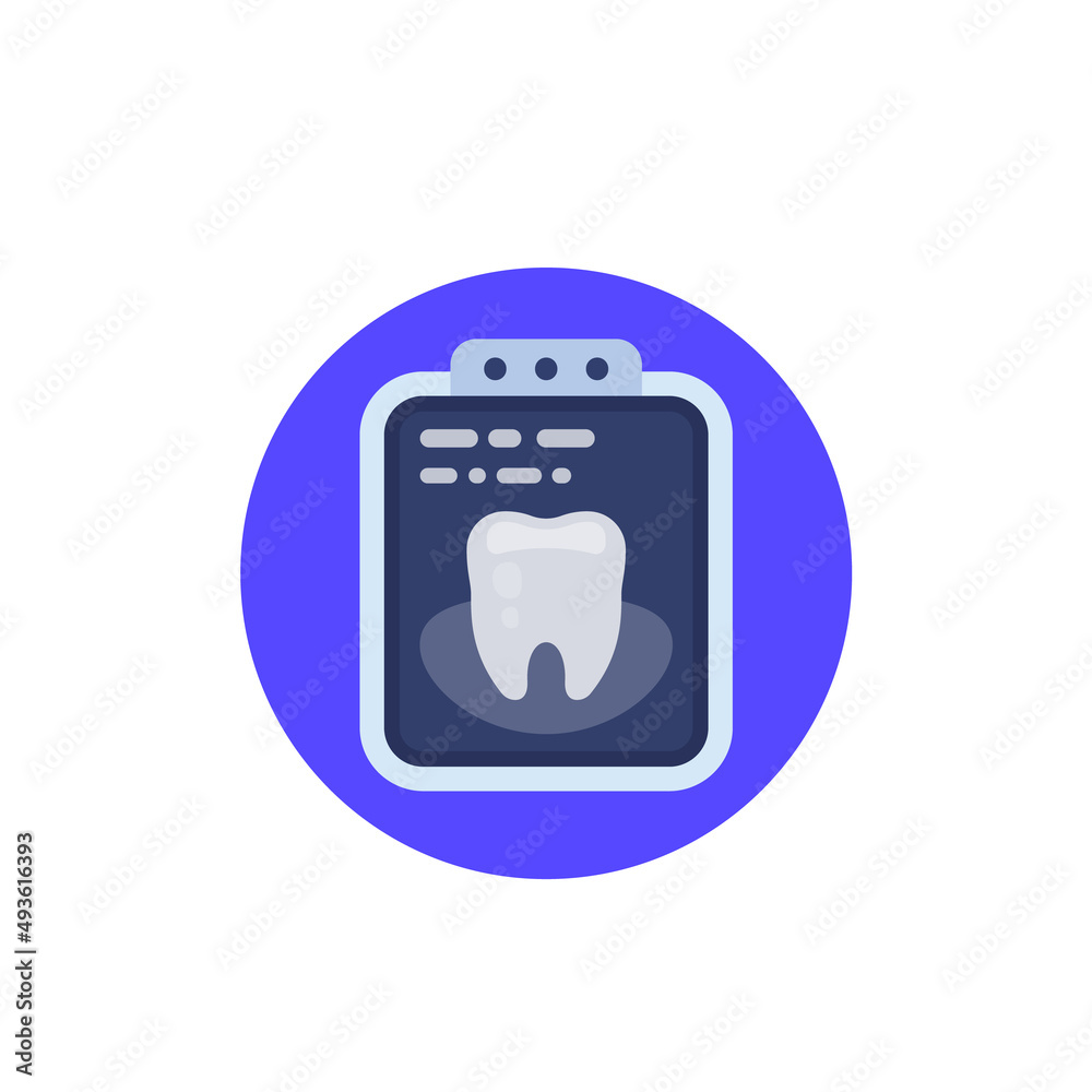 dental x-ray image icon, flat vector dental x-ray image icon, flat vector